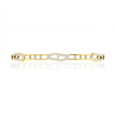 Jeny Round Brilliant Diamond Bangles in Gold